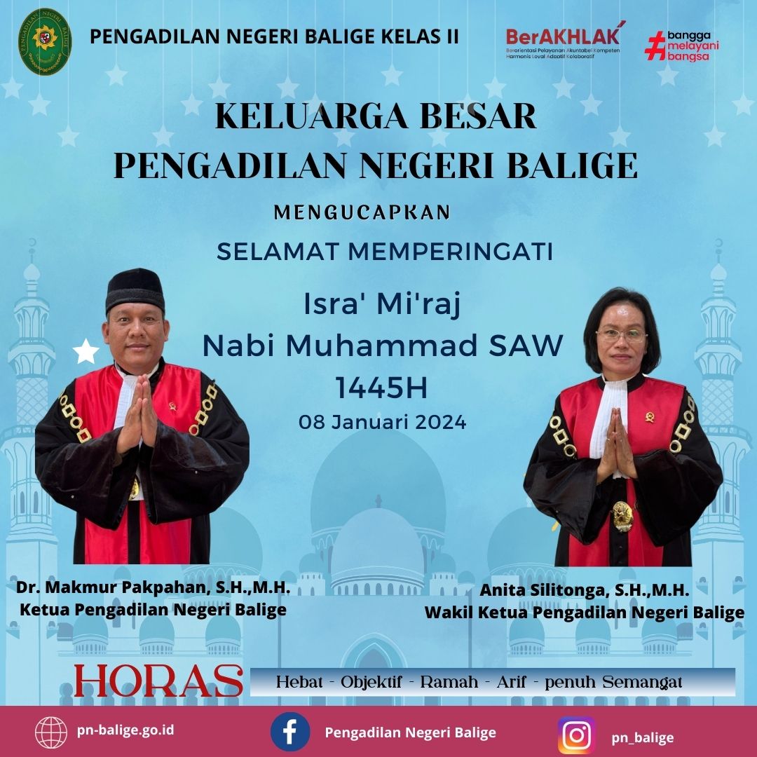 Selamat Memperingati Isra' Mi'raj Nabi Muhammad SAW 1445H